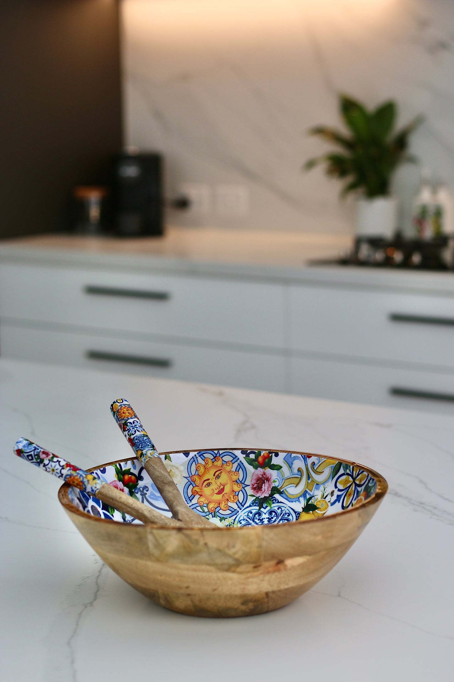 Mediterranean Salad Bowl with Servers