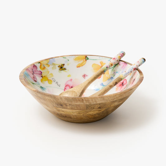Poppy Salad Bowl with Servers