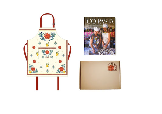Sicilian Apron + Cookbook pack