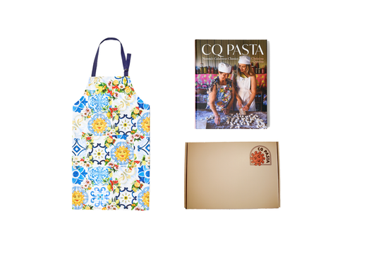 Mediterranean Apron + Cookbook pack